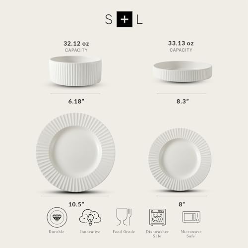 Image of Christian Siriano Lusso 16-Piece Dinnerware Set Stoneware, White