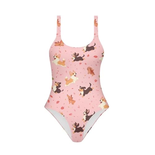 Image of One Piece Bathing Suit for Teen Girls Comfy Crewneck Backless Bathing Suit