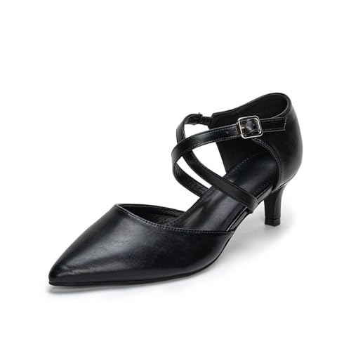 Imagen de Plilima Zapatos Tacón Alto Mujer Stiletto Correa en el Tobillo Correas Cruzadas y Puntera Cerrada Zapatos de Salón Clásicos Bodas y Fiestas