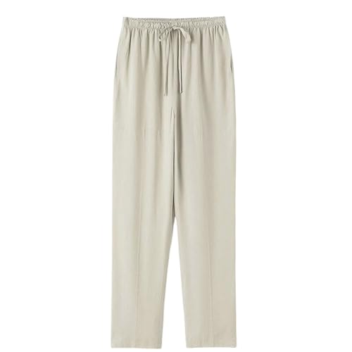 Pantalon coton lin homme style chinois léger fluide respirant pour l'été décontracté