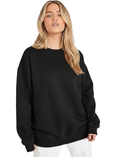 Image of LEOTUDE Women's Boyfriend Fit Loopknit Sweatshirt | Full Sleeve Drop Shoulder | Sweatshirt for Women