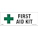 Brady 20104MLS, First Aid Kit" Magnetic Vinyl Safety Sign (Pack of 6 pcs)