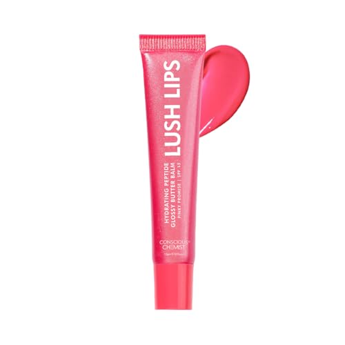 Image of Conscious Chemist Peptide Lip Balm SPF15 - Pinky Promise | 24 hr Hydration & Moisturizing Lip Balm for Dark & Pigmented Lips | Sun Protection | Soothes Dry Lips & Repair Moisture Barrier - 15g , Pink Shimmer