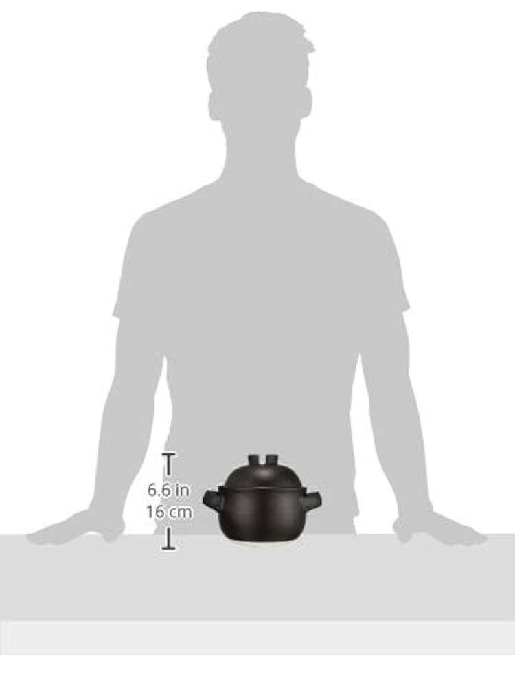Amazon｜萬古焼 炊飯鍋 (中蓋付) 2合 黒しずく 33-96｜ご飯鍋