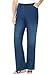 Woman Within Plus Size Fineline Stretch Denim Pull-On Bootcut Jeans - 22 W, Stonewash Sanded