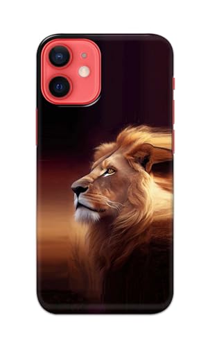 Image of PRINTFIDAA Printed Hard Back Cover Case for Apple iPhone 12 Mini Back Cover (Danger Lion) -112