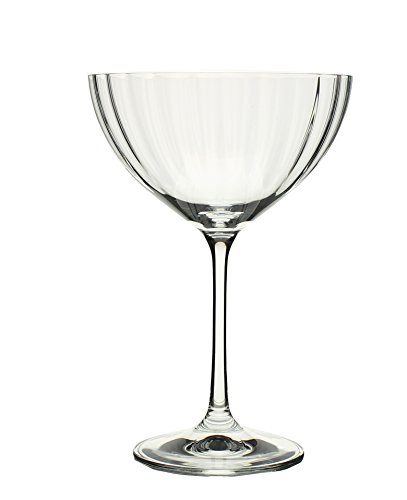 David Shaw BC722-340 Bohemia Waterfall Cocktail Coupe Glass, Set of 6, 340ml/12 oz