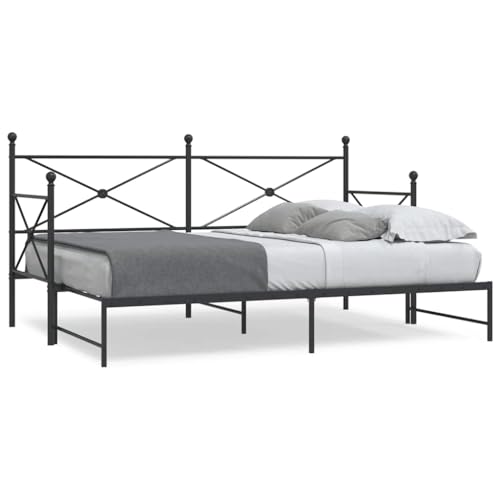 vidaXL Diván con Nido sin colchón Negro 90x190 cm Acero