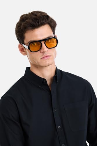 Image of SNITCH Men Casual & Semi-Formal Shirt | Regular Fit Long Sleeve Button-Down Collar Solid Oxford Style | 100% Cotton Breathable Fabric for Office, Date Night