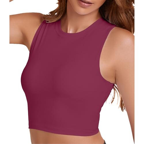 Image of Sports Bras for Women Removable Padded Athletic Yoga Running Crop Tops Sleeveless Gym Workout Tops
