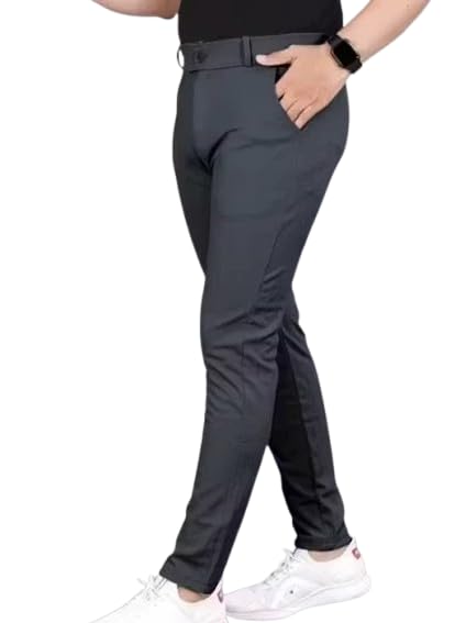 Men’s Solid Color Pants | Regular Fit Multipurpose Trousers Grey-image-25