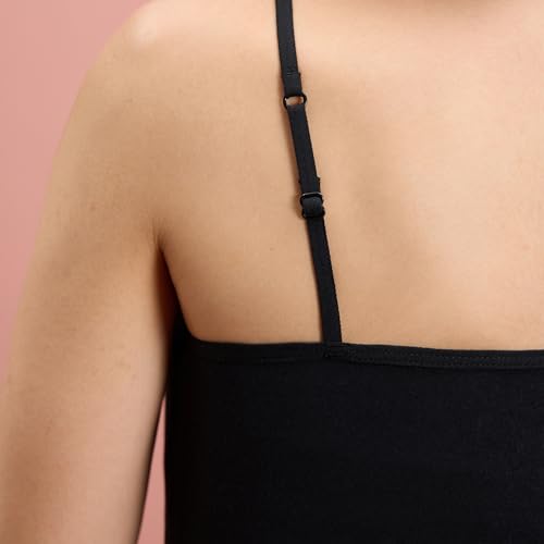 NYKD by Nykaa Women's Camisole | Slip-on, Regular Fit Comfort, Knit Cotton, Solid Elegance- NYC007,White,XL