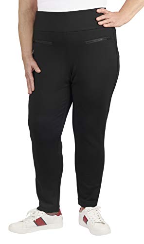 Jules & Leopold Women's Plus Size Skinny Leg Ponte Pant, Black, 1X