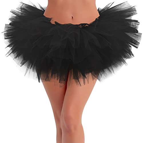 Black Tutu for Women Tutus Black Tutu Skirt for Women Adult Tutus Halloween Costume for Womens Tulle Skirt Swan Costume