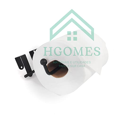 Suporte Papel Higiênico Para Caixa Acoplada Preto Fosco