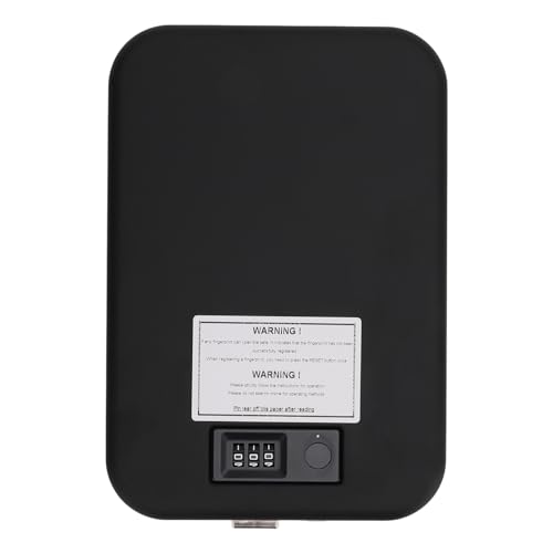 Asixxsix Cofre Portátil, Caixa de Segurança Biométrica de Impressão Digital Em Placa de Aço Com Código de Combinação, Bateria 300mAh, Acesso de Desbloqueio Rápido, Caixa Pequena