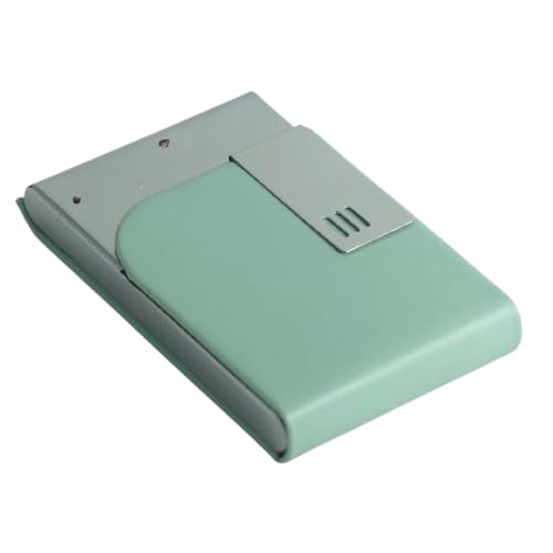 Professional Slim Card Holder Case with Stainless Steel Interior and PU Leather Cover, Magnetic Business Card Wallet for Office Use Credit Cards Debit Cards and Visiting Cards (Green)-image-9