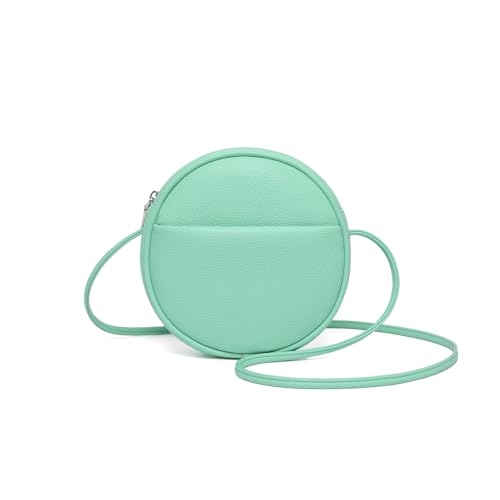 Image of Circle Crossbody Bag for Women NYLON Circle Purse with Zipper Adjustable Knot Shoulder Straps
