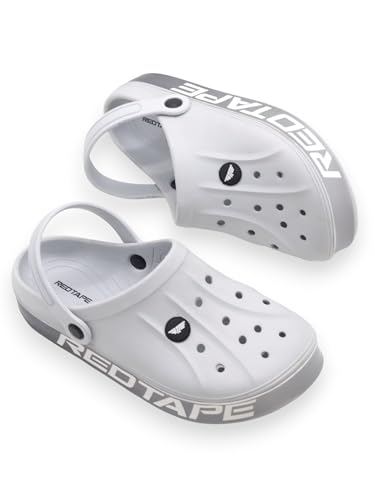 Image of Red Tape Mens Lightweight EVA Clogs Slip-On Comfortable Casual Footwear with Adjustable Back Strap and Anti-Slip Outsole