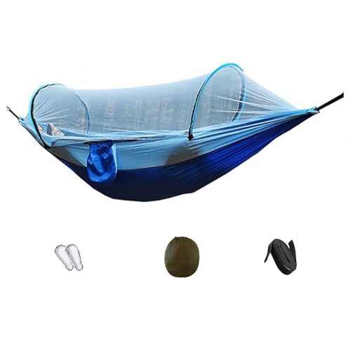 Gissroys Espaciosa cama doble hamaca transpirable con barrera extraíble 260 x 140 cm soporta 250 kg para la hamaca de uso exterior para mochila para exteriores.