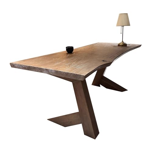 XHURWDZ643KM Escritorio de Estudio rústico de Madera de Fresno for el hogar, estación de Trabajo de 78', Mesa de Comedor Rectangular de Madera Resistente, Escritorio de conferencias