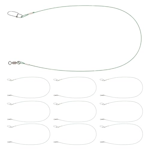 Cable líder de pesca BESPORTBLE 10pcs 150lb acero 50cm verde miniatura 1