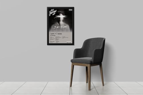 Image of BLINKART 21 Savage - I am I Was Wall Photo Frames | Wall Art for Bedroom, Living Room, Studio or Office | Album Cover Print with Spotify Song Link QR Code | Gift for Fans - 8x12 In