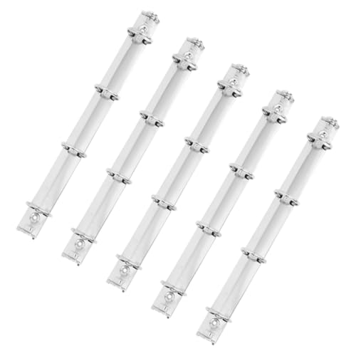 jojofuny Classeurs à Anneaux Métalliques Conception Polyvalente Lot de 5 A4 Argentés avec 4 Trous Accessoires Pratiques pour Classement pour Bureau et Réunions