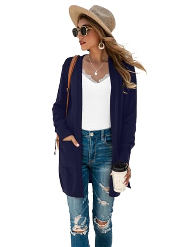 Image of TASAMO Cardigan Sweaters for Women Long Sleeve Open Front Casual Knit Fall Coat Oversized Soft Outwear with Pockets