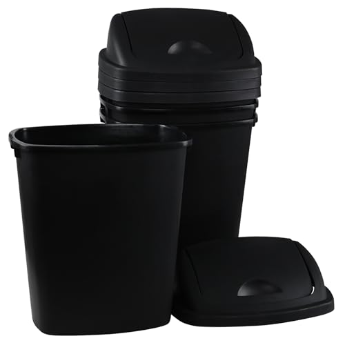Caneca de basura plástica negra 6 galones 4 unidades miniatura 6