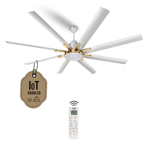 Image of KUHL Polariz Gold 72 1800mm Stylish 65% Power Saving BLDC Ceiling Fan With Remote|Down Light|Low Noise| IoT -Operate via Mobile & Alexa |Reverse Mode |Free Installation|Silver