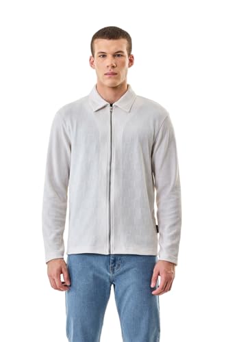 Image of SNITCH Men Casual Jacket | Regular Fit Textured Pattern With Lapel Collar & Full Sleeve | Polyester Blend Zip Closure For Everyday Street Style & Layering
