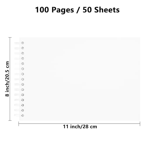Yopih DIY Scrapbook Album 28x20.5 cm Hardcover Kraft Paper Scrap Book with 50 Sheets Memory Book for Family and Wedding Photography White - Image 2