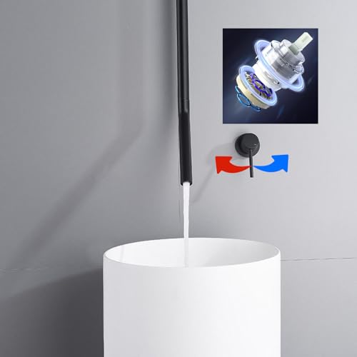 Robinet encastré plafond mural chaud froid noir pour douche spa