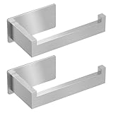 Auxmir Toilettenpapierhalter ohne Bohren, Selbstklebend Klopapierhalter Edelstahl Toilettenpapierhalter Rollenhalter Klorollenhalter WC Halter Papierhalter für Küche Toilette, 2 Pack, Silber