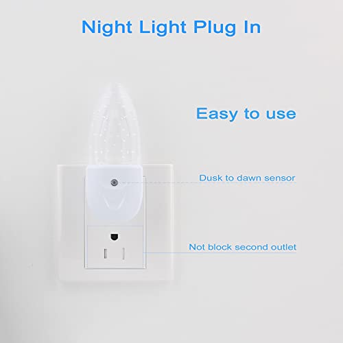 Image of GREENIC Multicolor LED Night Light 4 Pack Bubble Pattern with Dusk to Dawn Sensor, Rotating 8 Colors, Plug in Night Light for Bedroom, Kids Room, Bathroom