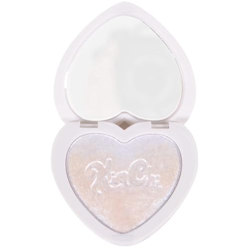 KimChiChic Beauty Pearl Gone Wild Highlighter - Pressed Shimmer Powder for Face & Body, Iridescent Glow, with Mirror, Cruelty Free, Hope Blue Iridescent 0.32oz