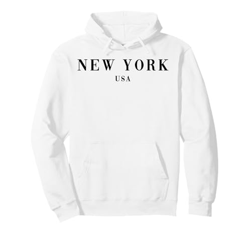 New York USA Chic Trendy Elegante Lujo Moderno Delgado Estil Sudadera con Capucha