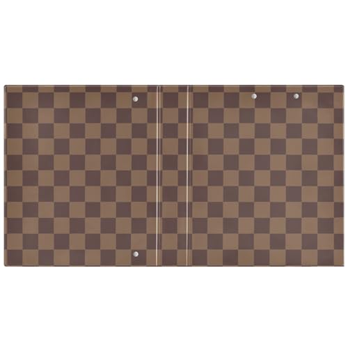 Image of 3 Ring Binder Brown Checkerboard B 1.5 inch Binders Three Ring Binders with Clipboard Fit 8.5'' x 11'' Paper 3 Interior PVC Clear Pockets for Office Supplies