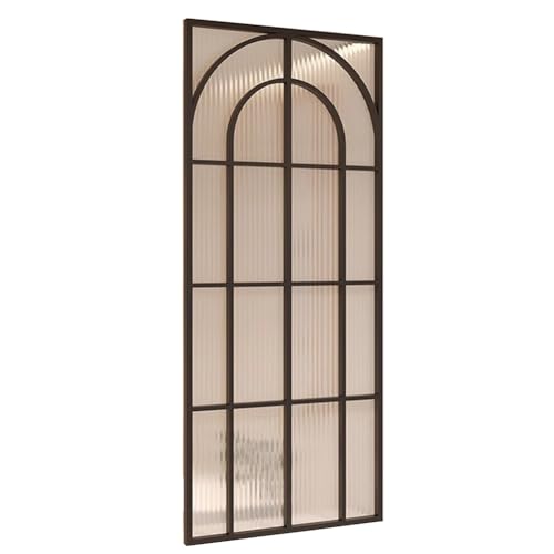 Cloison de séparation en verre translucide pour salle de bain, entrée, demi-paroi avec cadre en fer, idéale pour une utilisation dans un hôtel et un...