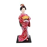 【Matériaux】 : Cette figurine de geisha japonaise en kimono est fabriquée en résine, tissu et mousse. Elle présente une finition soignée et des détails réalistes. Elle mesure 30 cm.