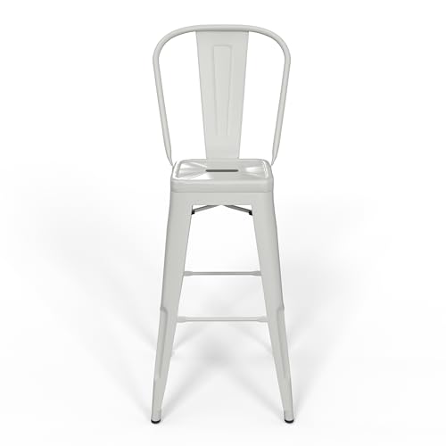 SIMPLIHOME Butaco Metal Blanco Modelo AXCFLECS24-WH Altura Asiento 24 pulgadas Set de 2 miniatura 4
