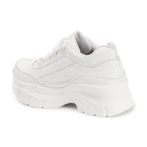 Vendoz Women Casual Stylish Black High Heel Sneaker Shoes