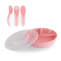 Set Stoviglie Bambini Twistshake - Piatto Aspirante Con Tovaglietta E Ciotole, Senza BPA, Rosa - Foto 3