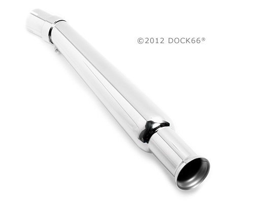 Silencieux Trumpet Angulaire Droit Verchromé pour Motos Classiques, Longueur 505 mm, Diamètre 70 mm, Compatible avec Collecteur de Diamètre 36-45 mm