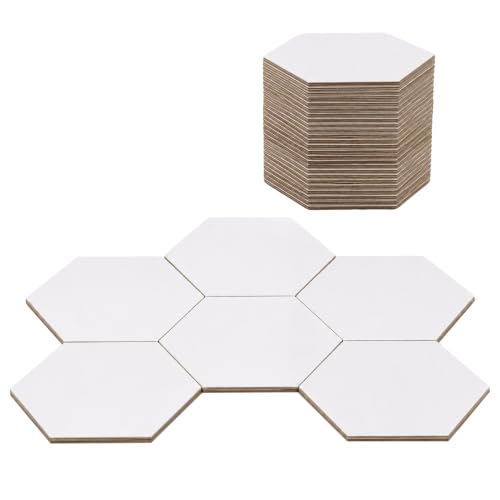Newzela Hexagon Blank Slate Board Game, 25 PCS Dry Erase Hex Tiles, Blank Hexagon Board Pieces Same...