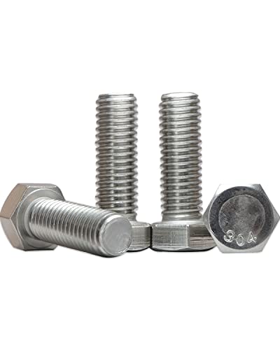 1/2"-13 x 1-1/2" Hex Bolts, 18-8 (304) Stainless Steel Machine Screws, Plain Finish, Plain Finish, Pack of 10 by IMScrews