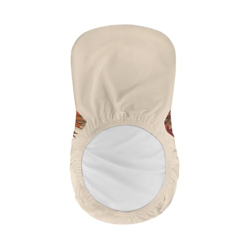 Image of Pumpkins Bar Stool Covers with Backs Set of 2 Thanksgiving Waterproof Swivel Bar Stool Covers Slipcovers with Elastic Band Non-Slip Cushion Slipcover for Counter