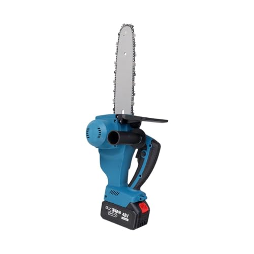Image of 48V 10 inch Cordless chainsaw Machine With Portable Battery Operated Machine hand use for Pruning Tree Branch Wood Cutting With 2 Li-ion Rechargeable Batteries and charger