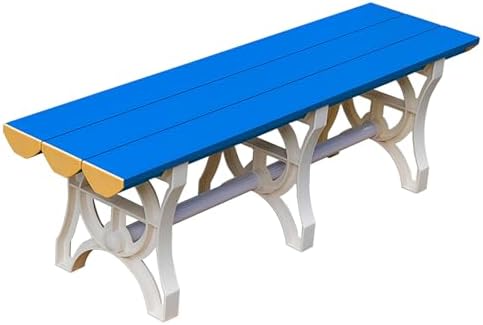 Waterproof ABS Plastic Park Bench, Heavy-Duty 500kg Capacity Outdoor 2-Person Chair for Gym, Poolside, Bathroom & Lounge, Stylish Slatted Seat Design (71in)